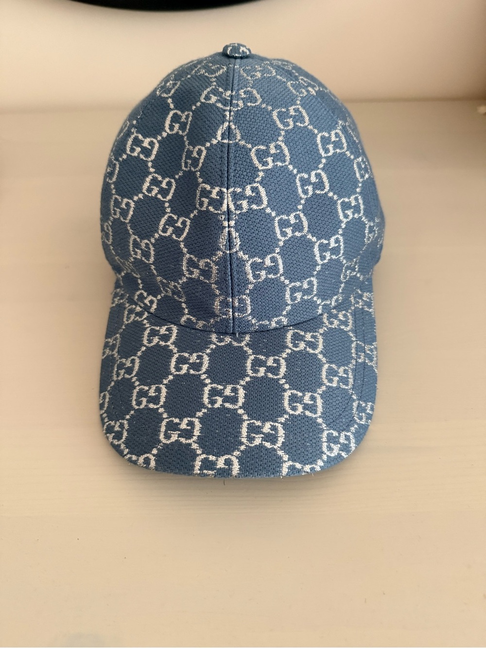 Designer Monogram Denim Blue Baseball Cap